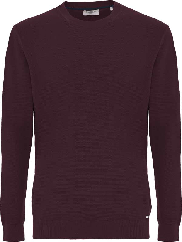 Maglia girocollo da uomo bordeaux in viscosa punto riso 
