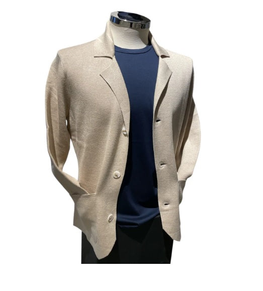 Blazer / cardigan da uomo beige in viscosa punto stoffa Markup 