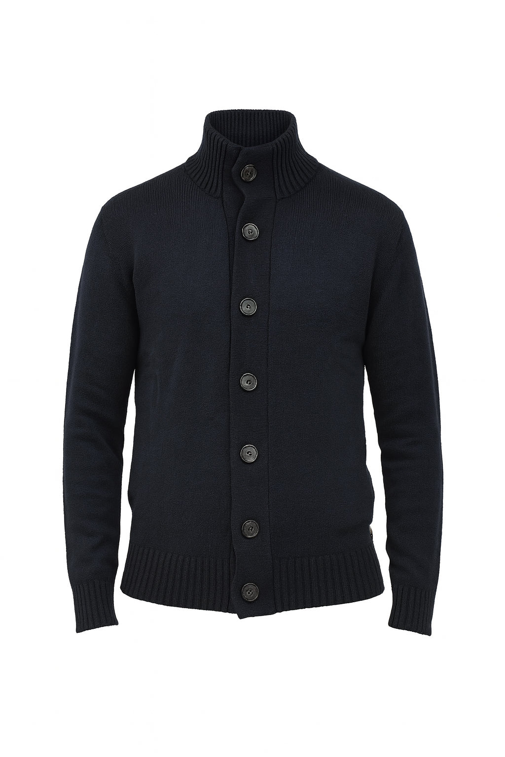 Cardigan da uomo blu con bottoni in maglia finezza 7 Markup 