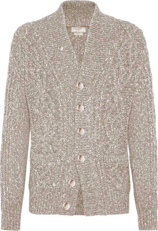 Cardigan da uomo beige in maglia trecce malfilé finezza 7 