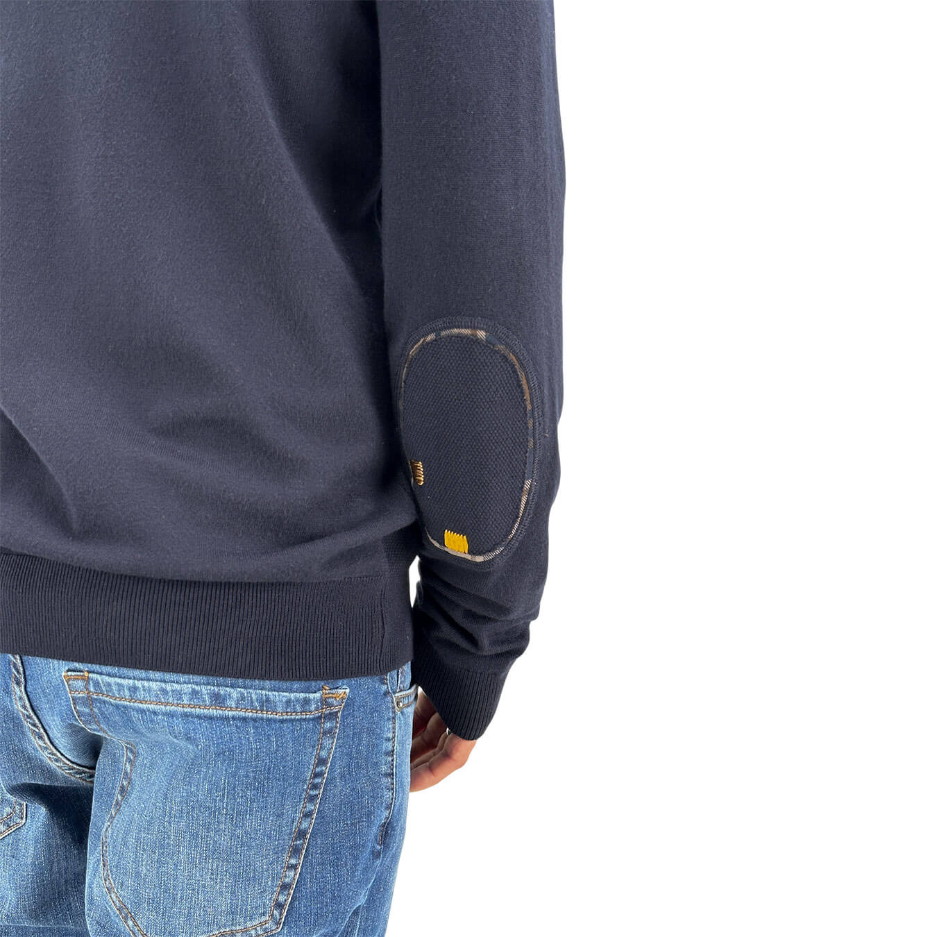 Maglia da uomo blu in viscosa punto riso finezza 12 