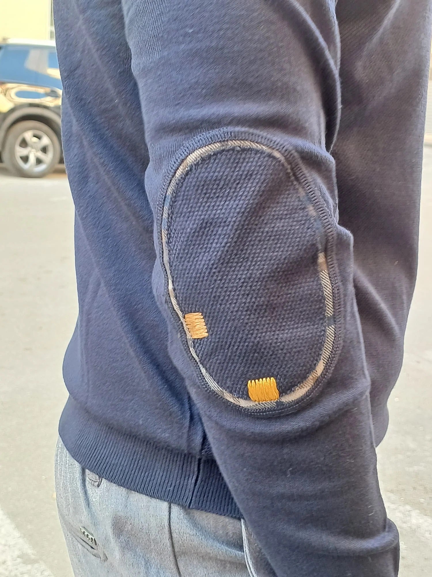 Maglia da uomo blu in viscosa punto riso finezza 12 