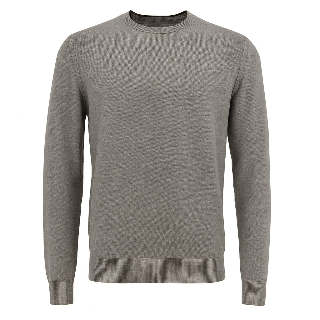 Maglia da uomo grigio melange in viscosa punto riso finezza 12 