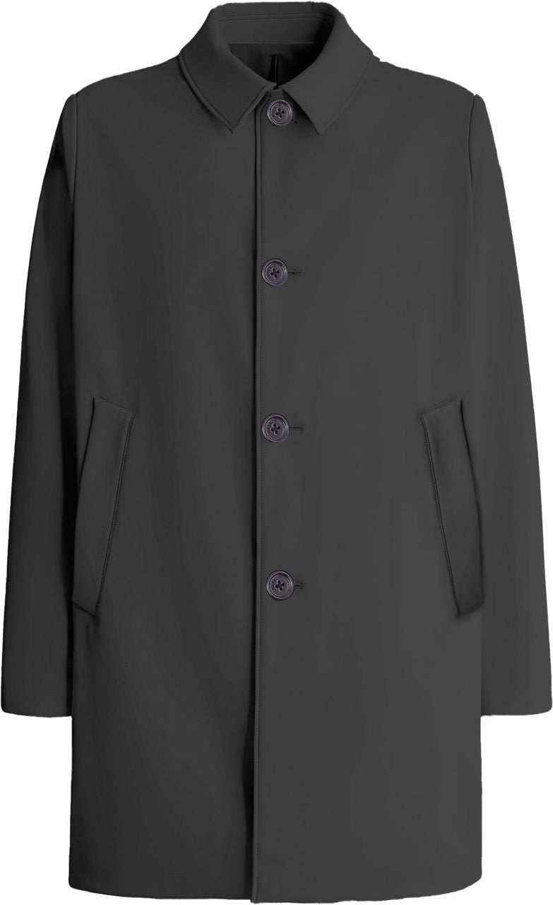 trench uomo nero in softshell con interno in pile 