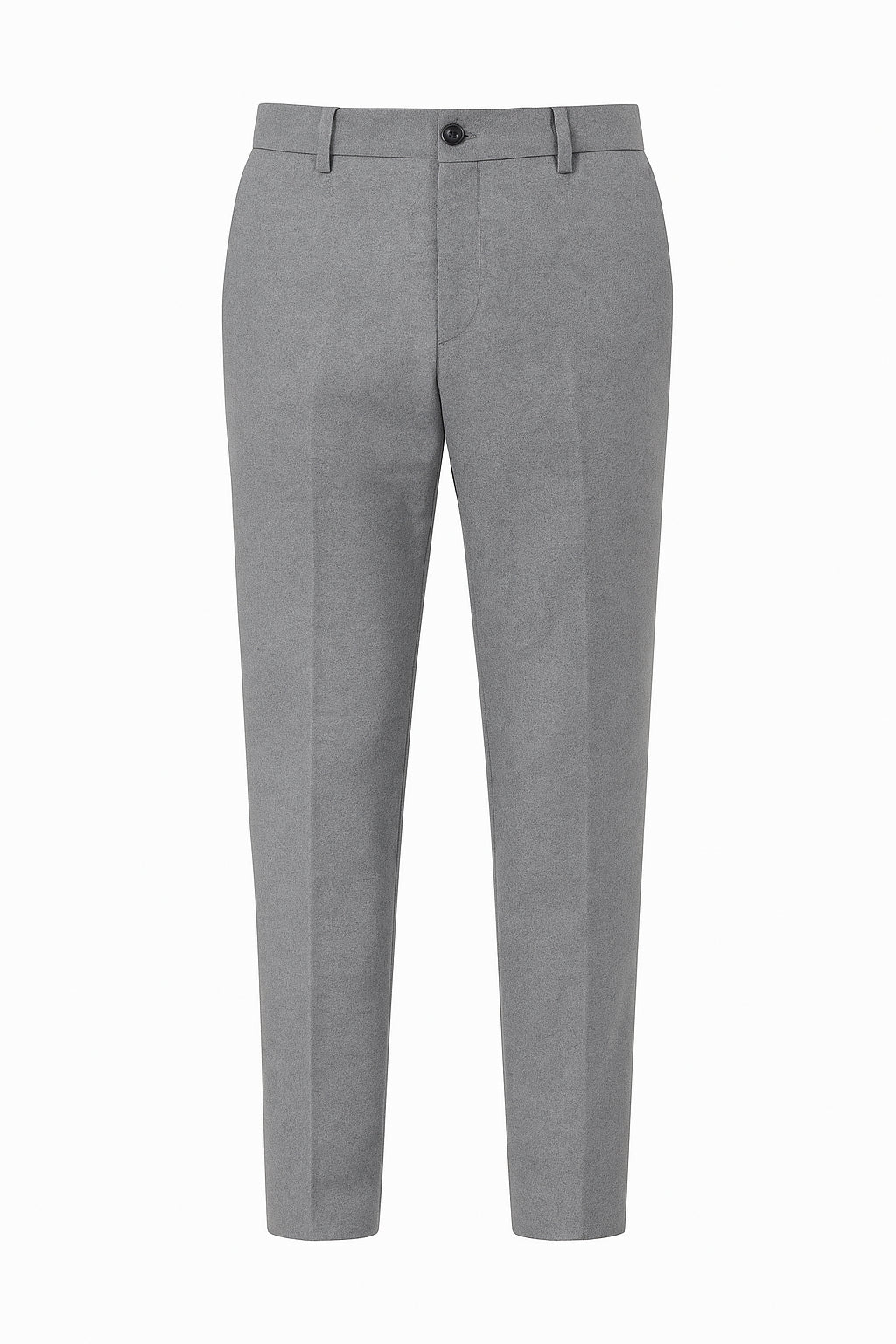 Pantalone cropped grigio in punto Milano elasticizzato con risvolto 