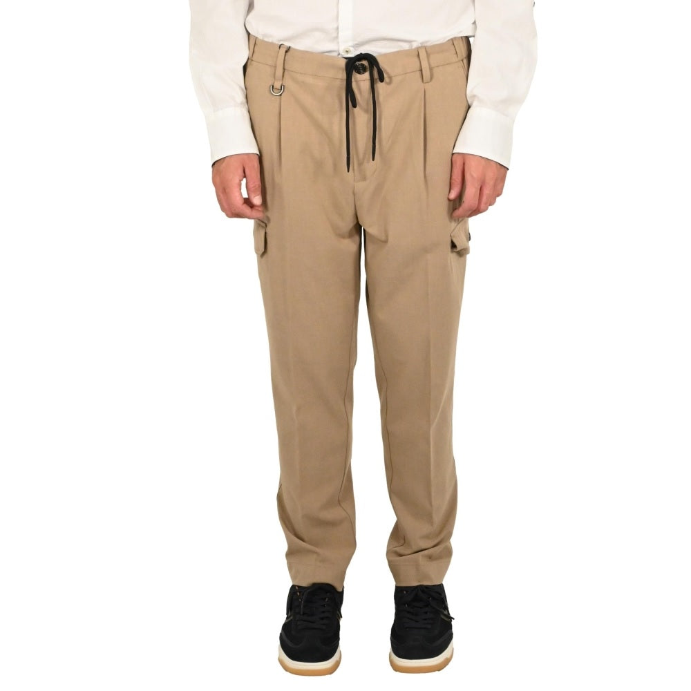 Pantalaccio uomo beige in flanella pettinata 