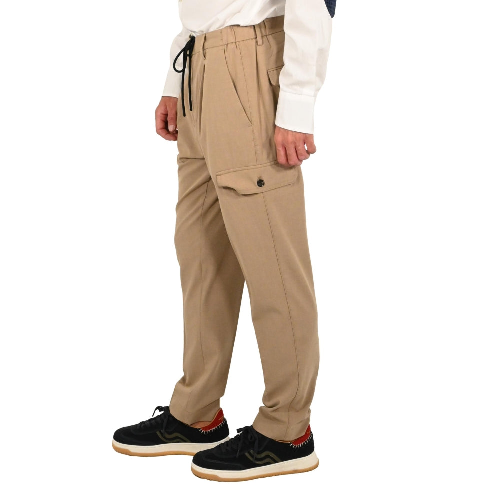 Pantalaccio uomo beige in flanella pettinata 