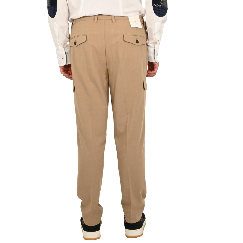 Pantalaccio uomo beige in flanella pettinata 