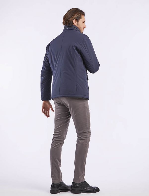 Giubbino "Preston" Blu in Microfibra Sorona con Inserto Trapuntato 