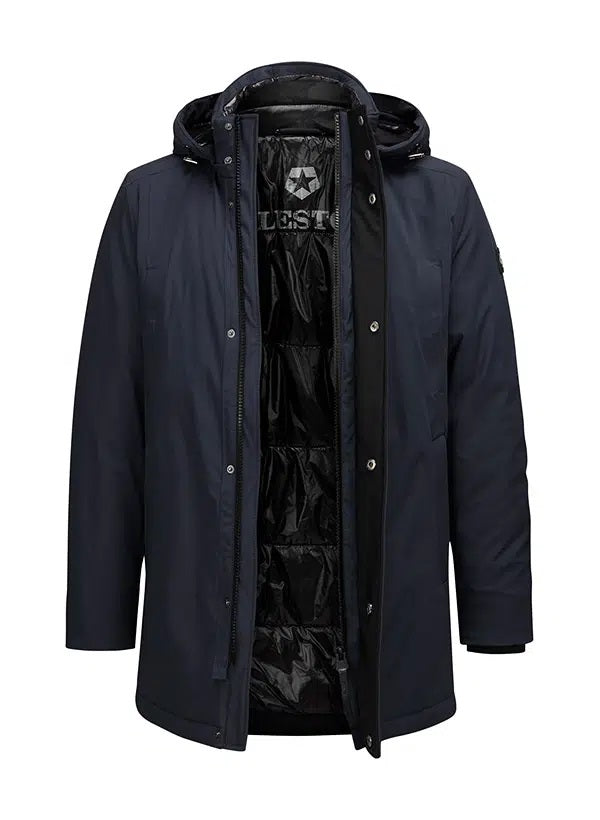 Parka "Richmond" Blu in Microfibra Sorona® Impermeabile e Antivento 