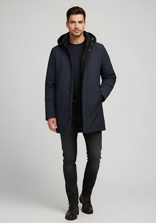 Parka "Richmond" Blu in Microfibra Sorona® Impermeabile e Antivento 