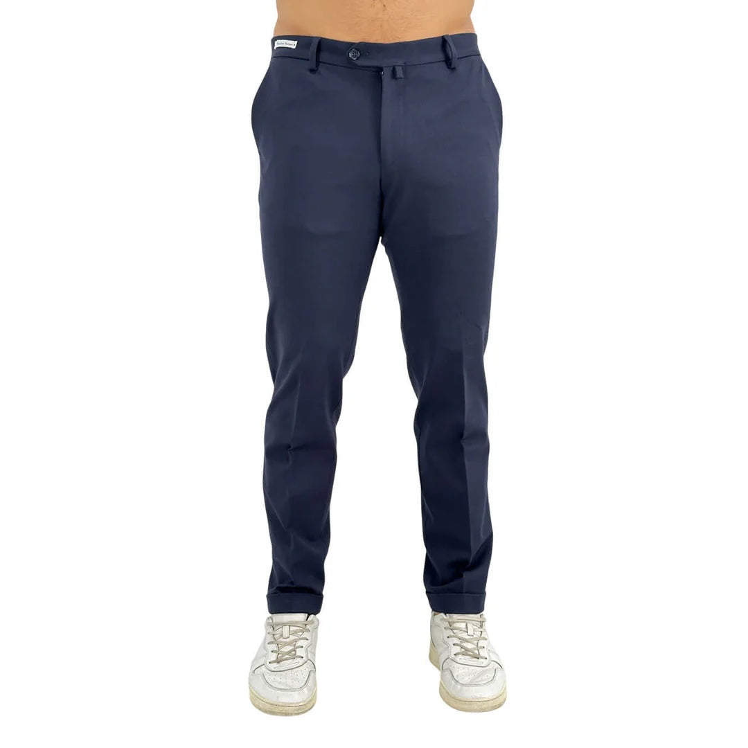 Pantalone Sartoriale blu Punto Milano con Tasche America 