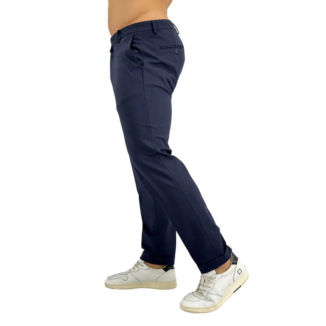 Pantalone Sartoriale blu Punto Milano con Tasche America 