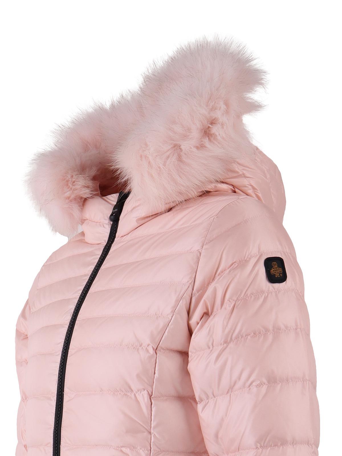 Giubbotto rosa da Bambina in Nylon con Pelliccia Refrigiwear 