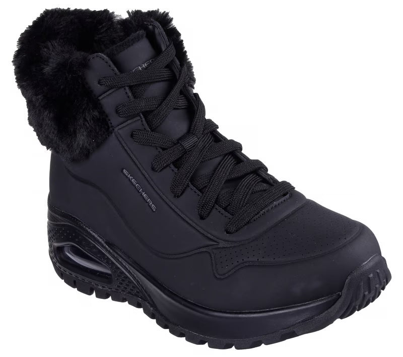 Stivaletto "Uno Rugged Fall Air" nero con finiture in pelliccia 