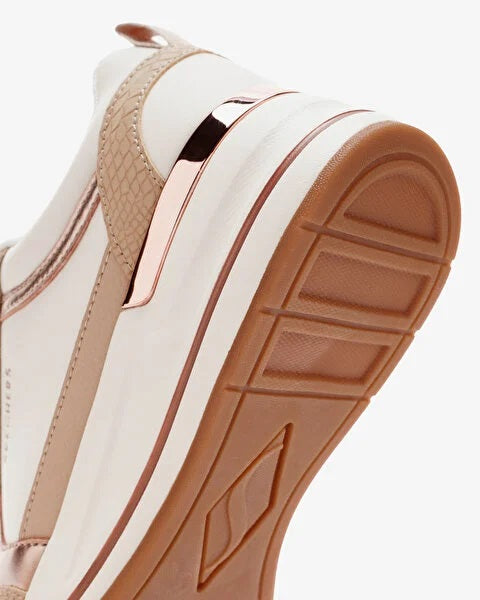 Sneakers vegan "Billion 2 - Pretty 'N' Plush" bianco e beige 