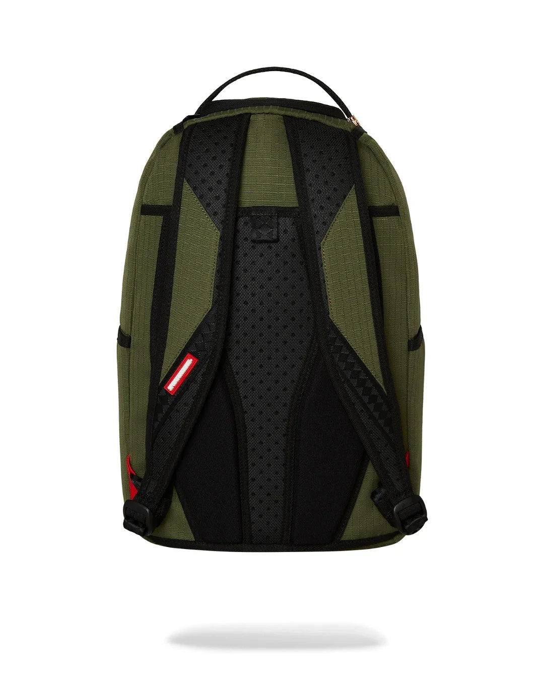 Zaino "Shark Central Army" Verde Militare in Nylon con Denti Fluo 