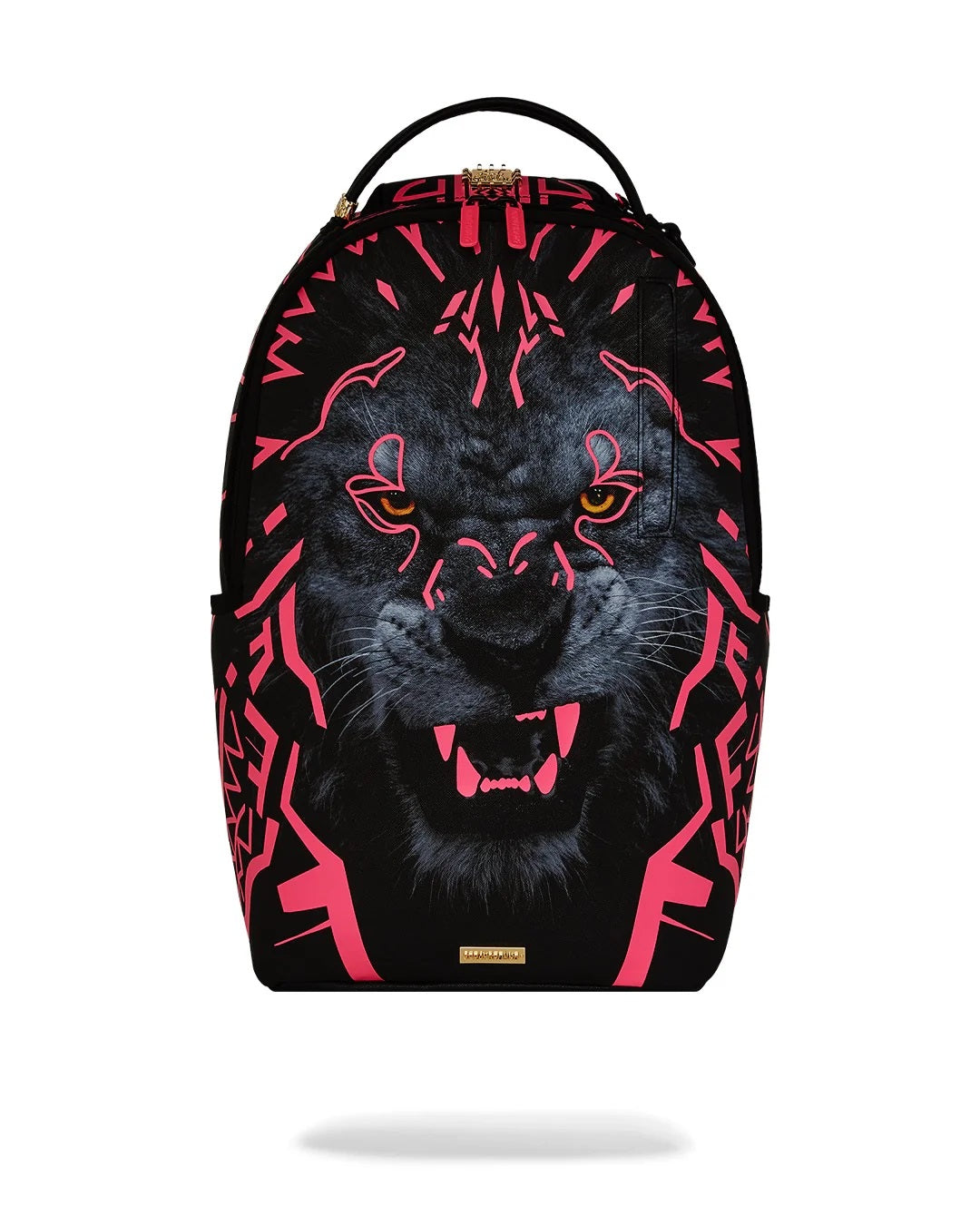 Zaino "AI Lion Neon Pink" Nero e Fuxia con Stampa Leone Fluo 