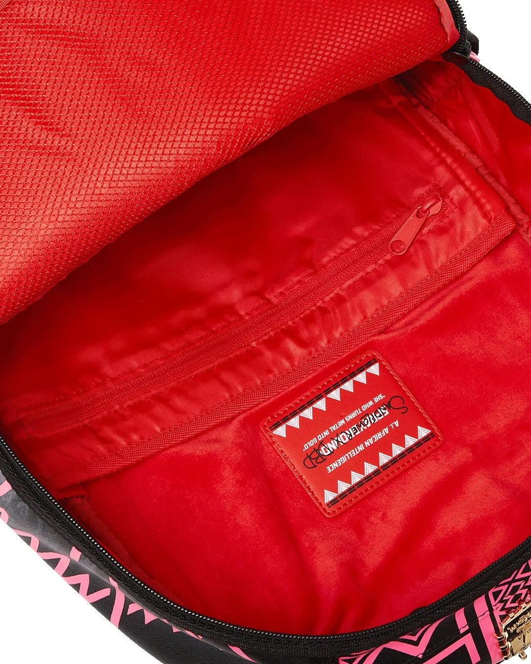 Zaino "AI Lion Neon Pink" Nero e Fuxia con Stampa Leone Fluo 