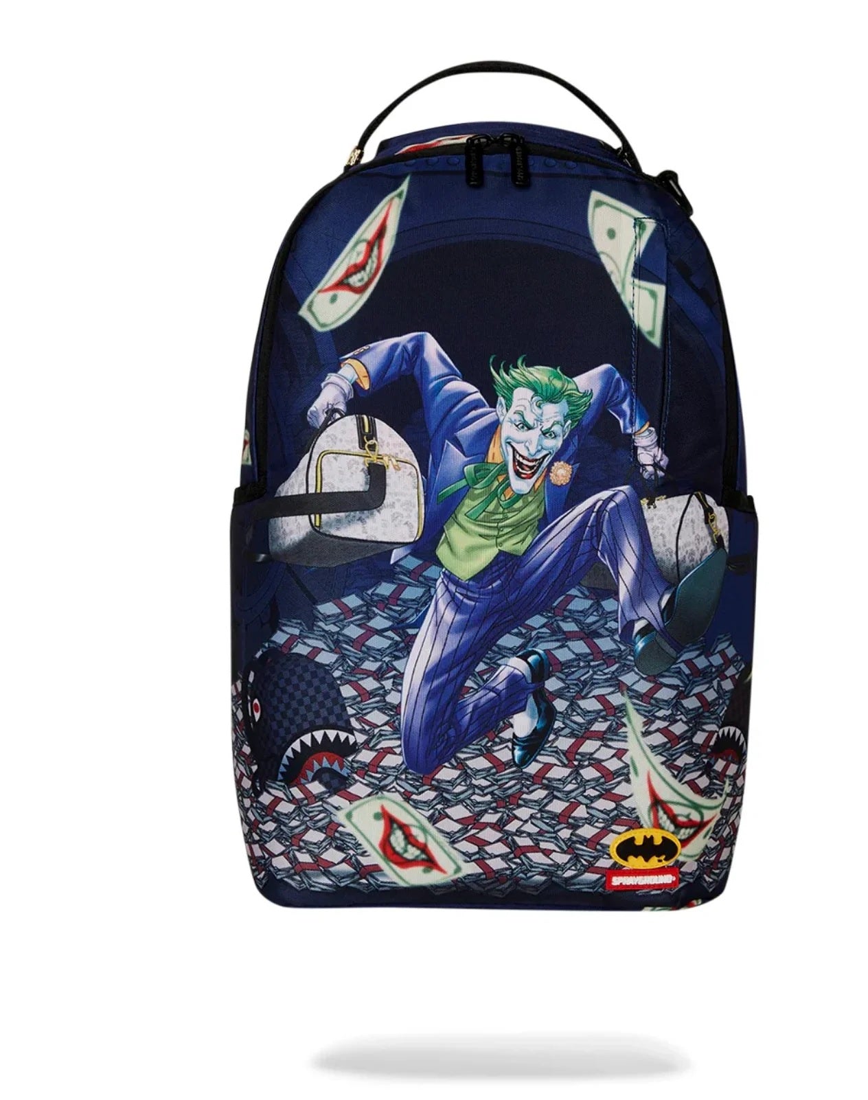 Zaino "DC Batman Collage" con Stampa Joker e Dettagli Dorati 
