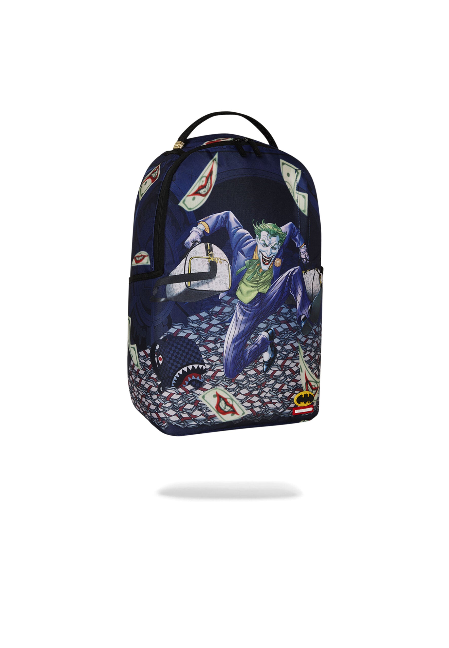 Zaino "DC Batman Collage" con Stampa Joker e Dettagli Dorati 