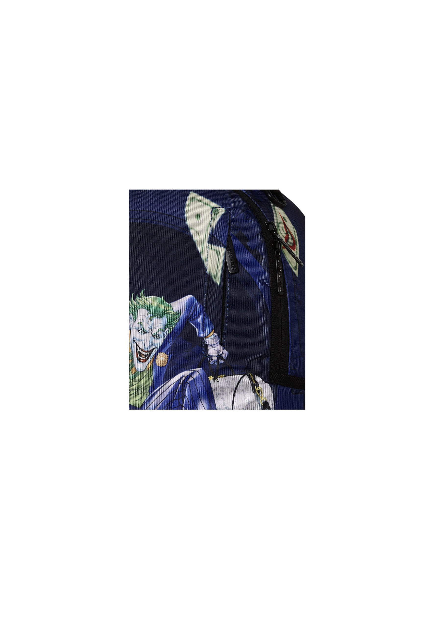 Zaino "DC Batman Collage" con Stampa Joker e Dettagli Dorati 