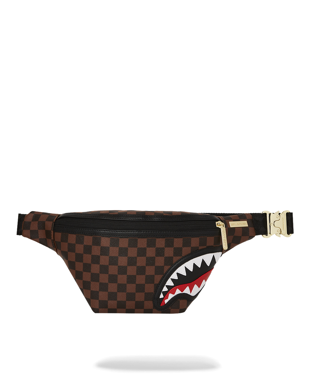 Marsupio "Sawtooth Sharks in Paris" Marrone con Motivo Damier 