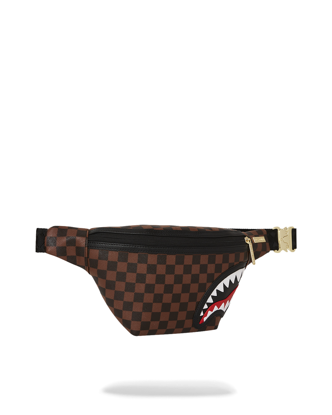 Marsupio "Sawtooth Sharks in Paris" Marrone con Motivo Damier 