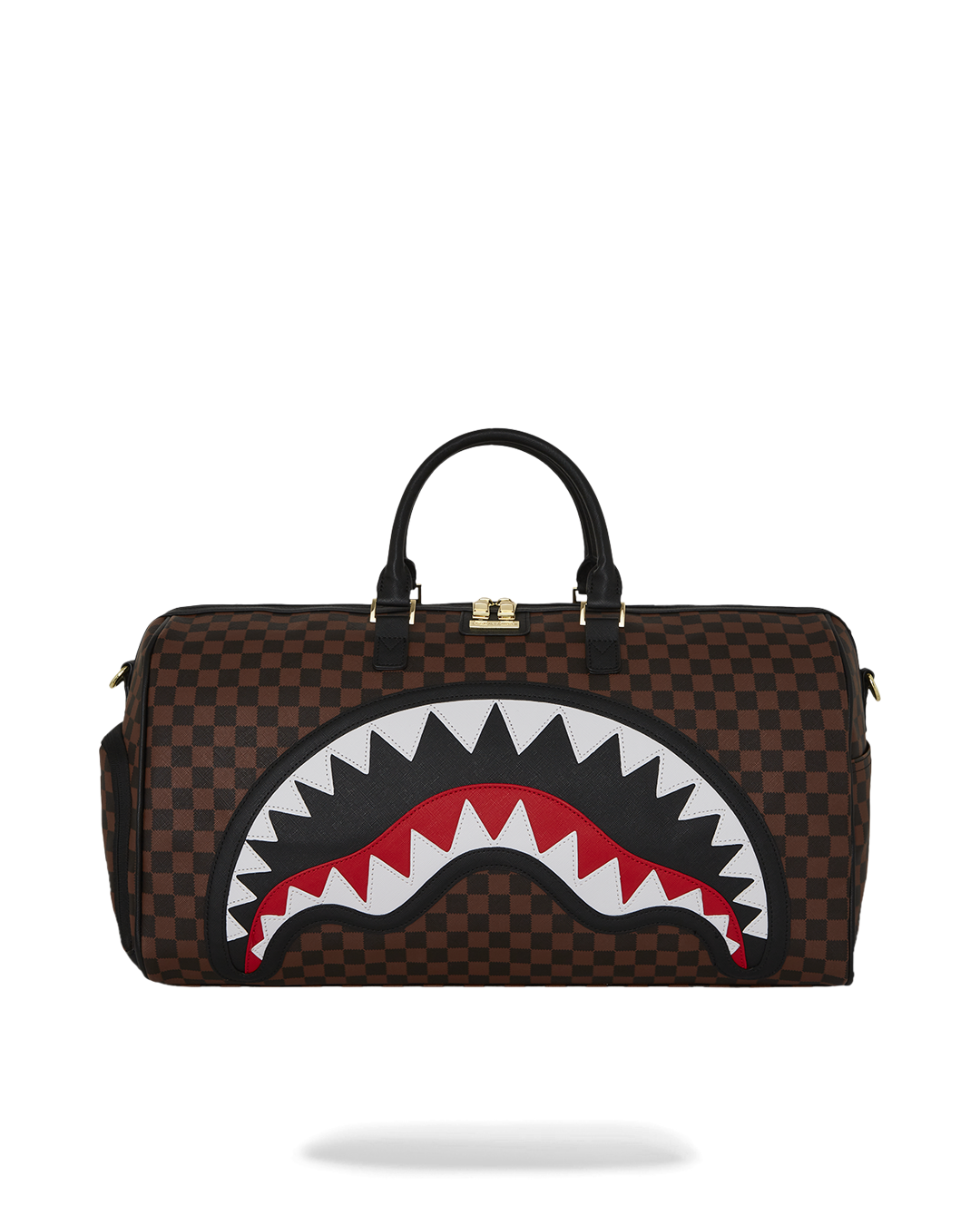 Borsone "Sawtooth Sharks in Paris" Marrone con Grafica Shark 