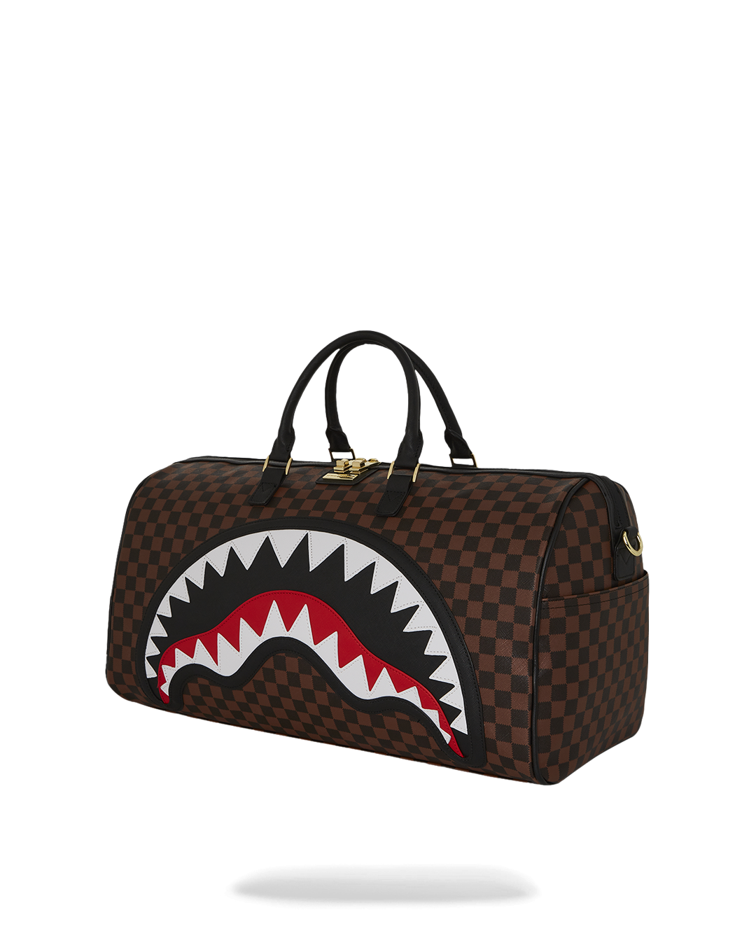 Borsone "Sawtooth Sharks in Paris" Marrone con Grafica Shark 
