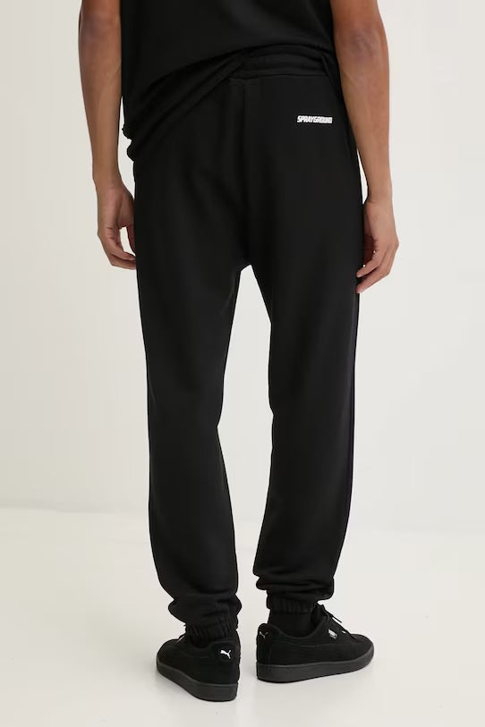Pantaloni sportivi Neri in Cotone con Logo Shark Ricamato 