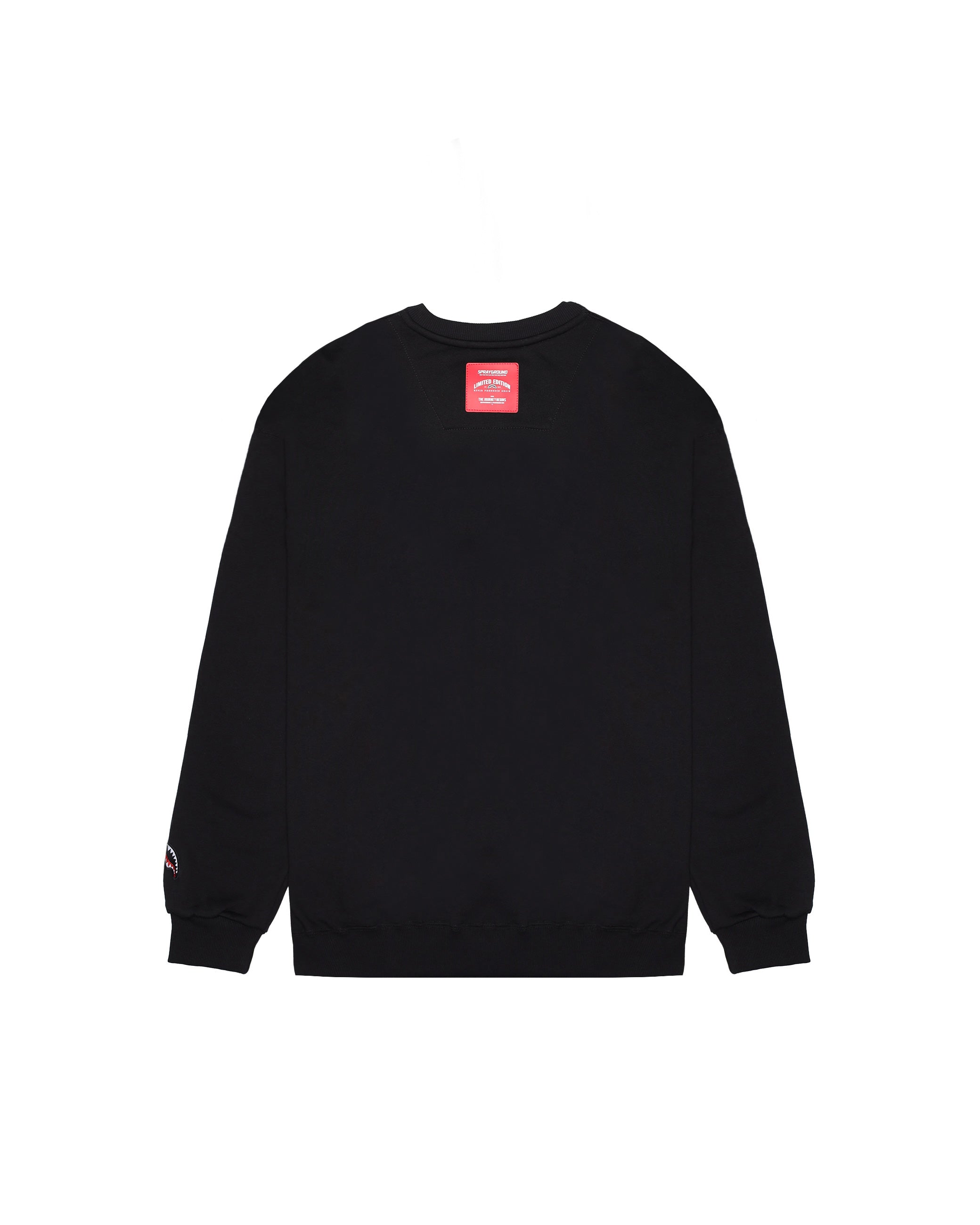 Felpa "Label Crewneck" Nera con Patch Multietichetta 