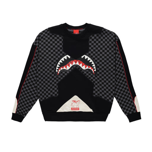 Felpa "Triple Decker Heir to the Throne" Grigia con Grafica Shark 