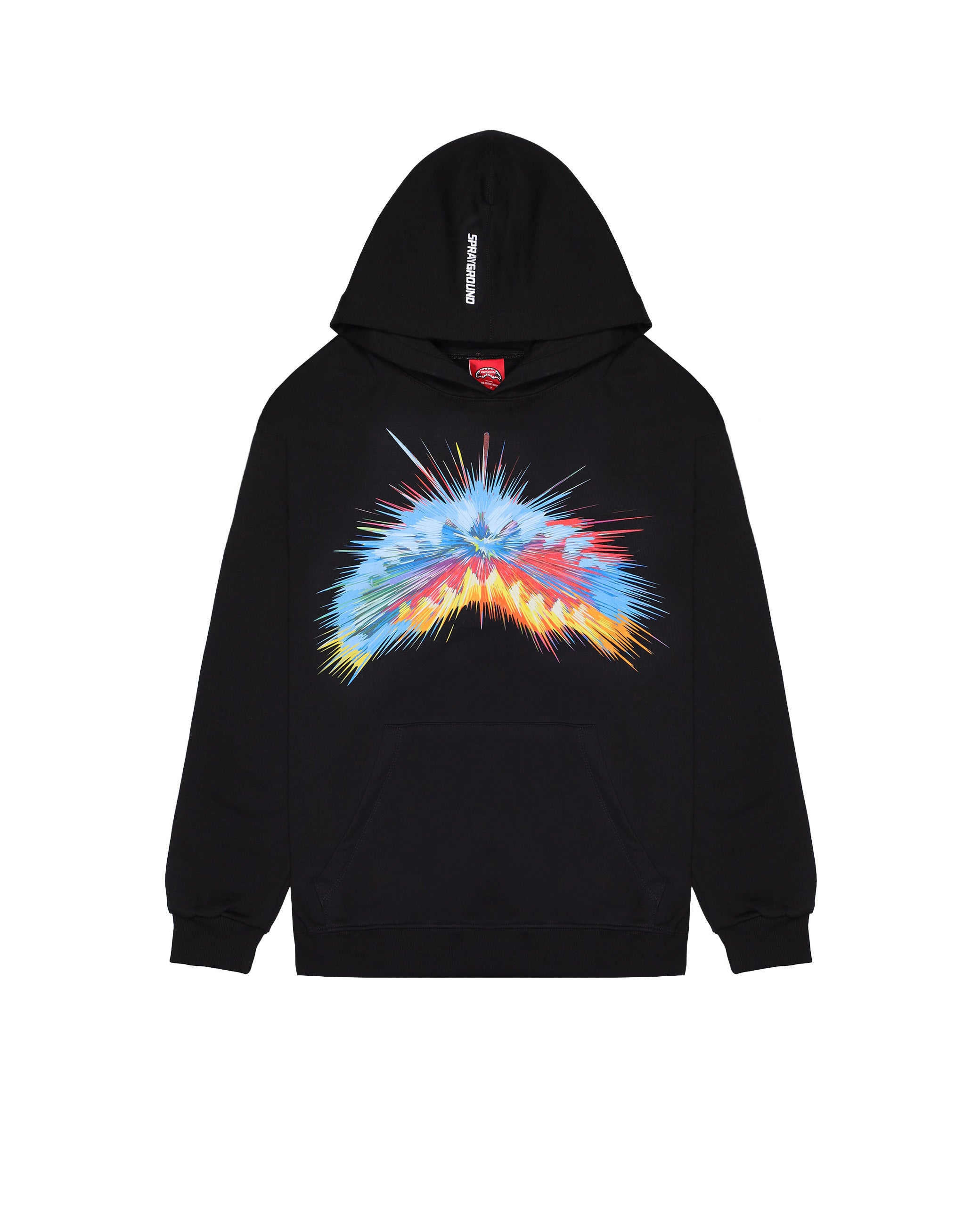 Felpa con Cappuccio "Paint Xplosion" Nera con Grafica Multicolor 