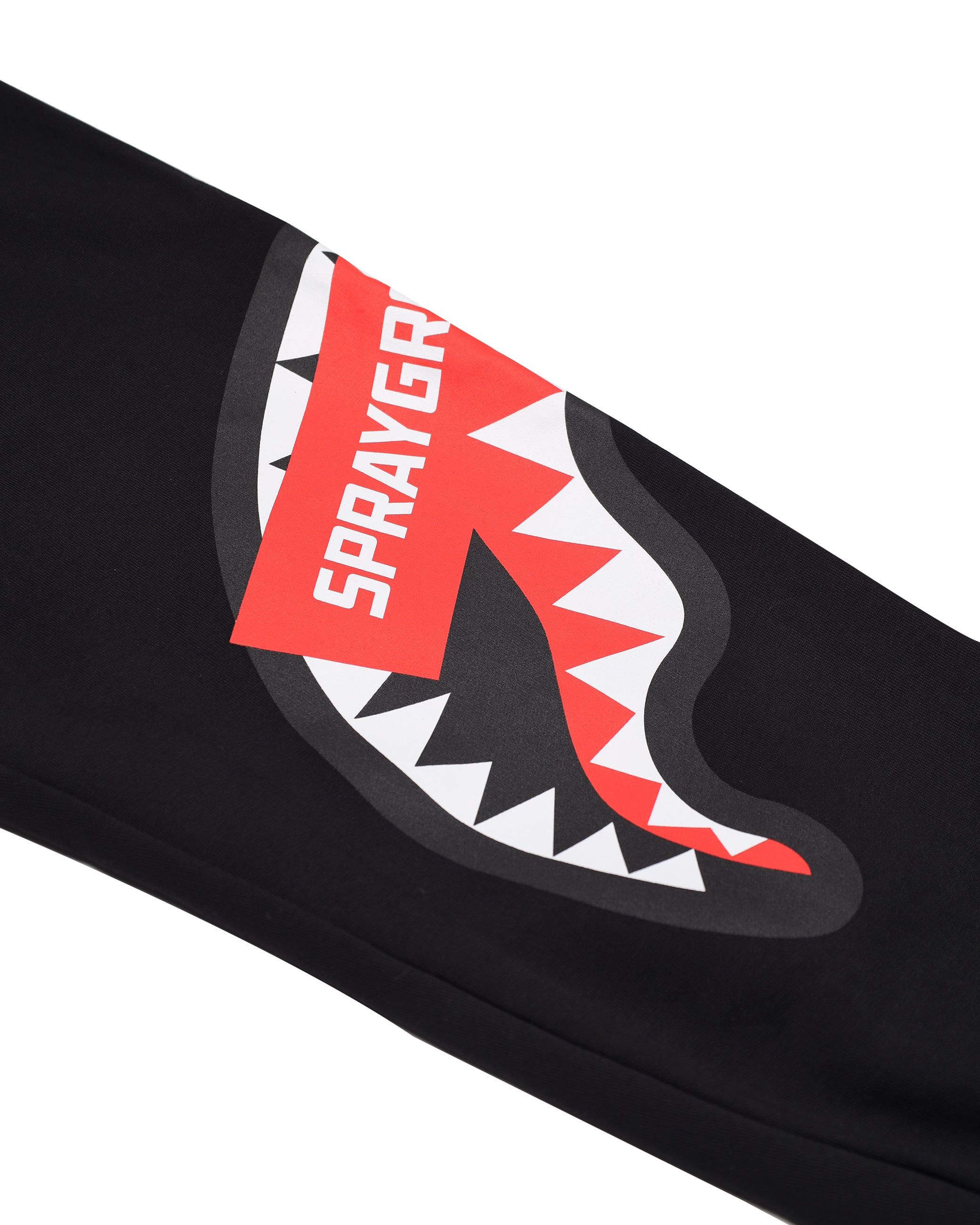 Pantaloni "Smash Logo" Neri con Grafica Shark e Dettagli Rossi 