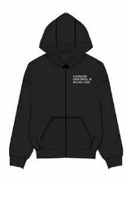 Felpa "Shark Central Perfect" Nera con Zip Intera e Cappuccio 