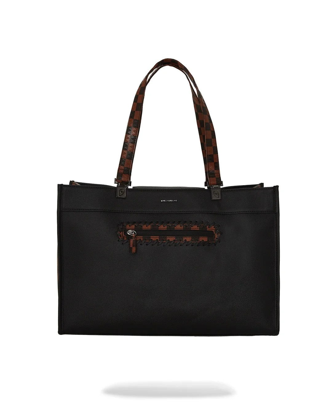 Borsa tote "Dose of Check Deux Tortuga" Nera con Fantasia Check 