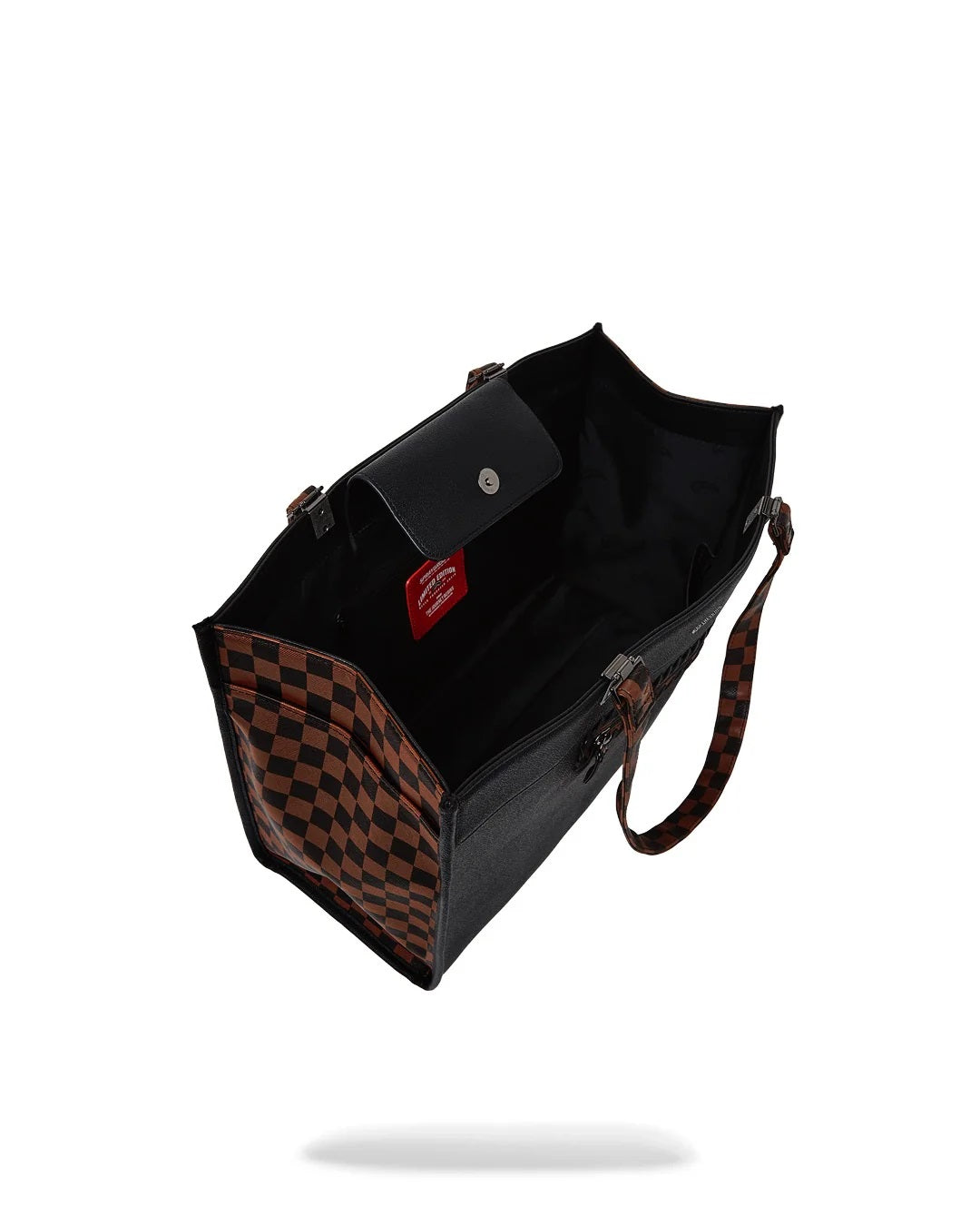 Borsa tote "Dose of Check Deux Tortuga" Nera con Fantasia Check 