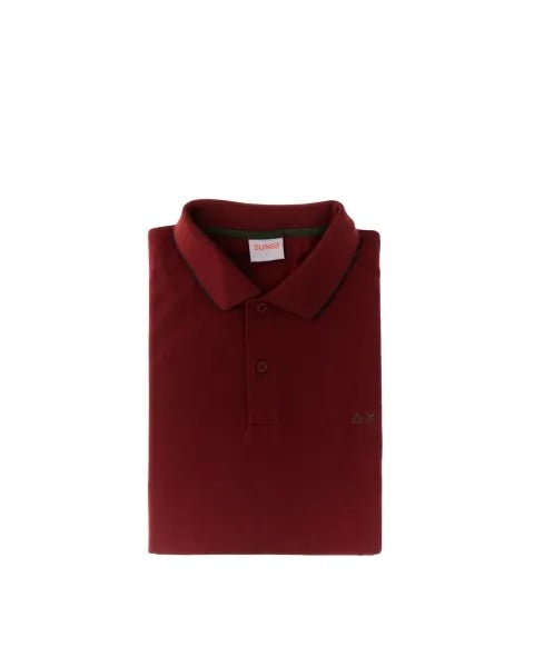 Polo Bordeaux a Maniche Lunghe in piquet 