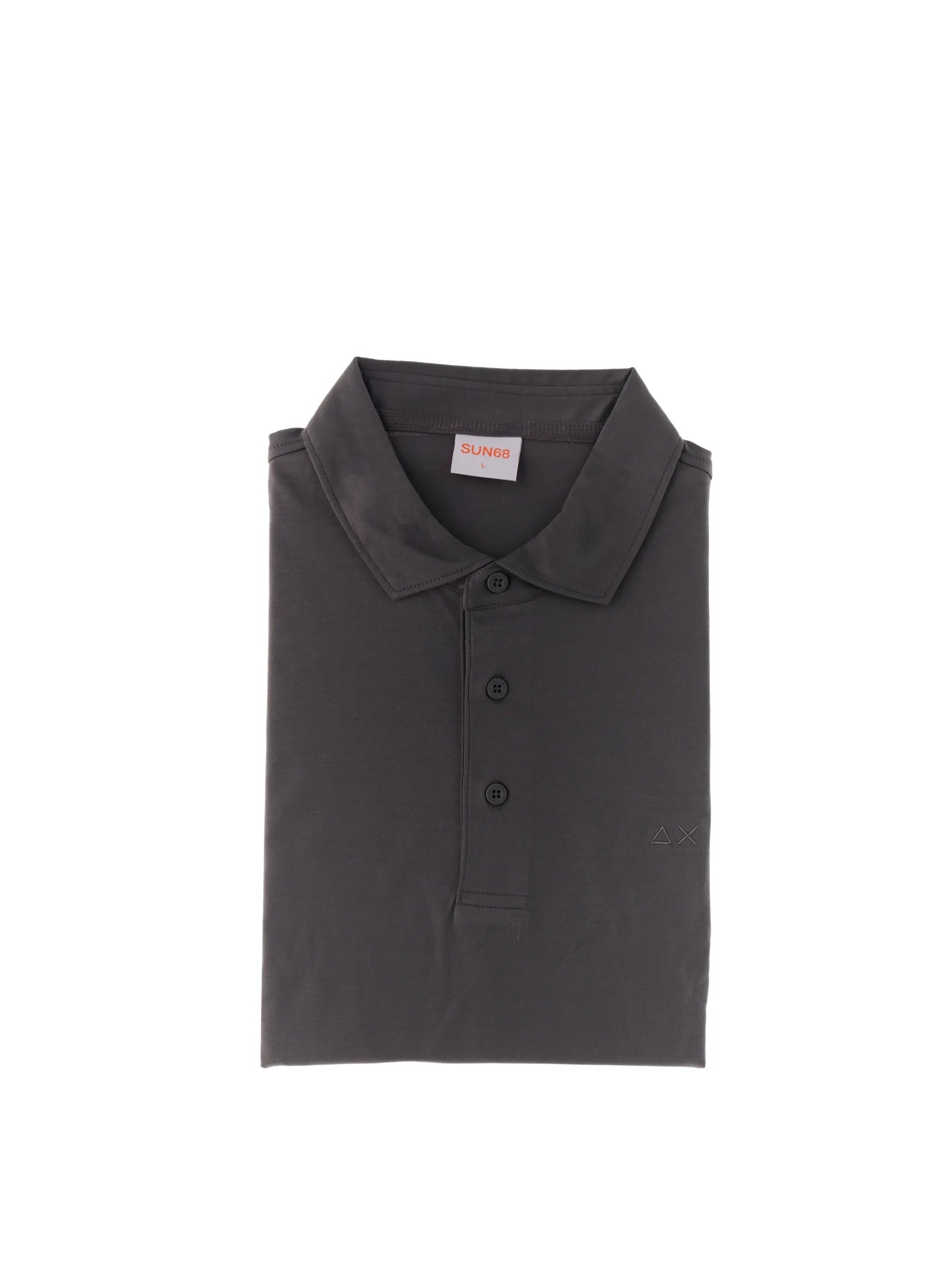 Polo "Jersey Luxury" Grigio Scuro a Maniche Lunghe 