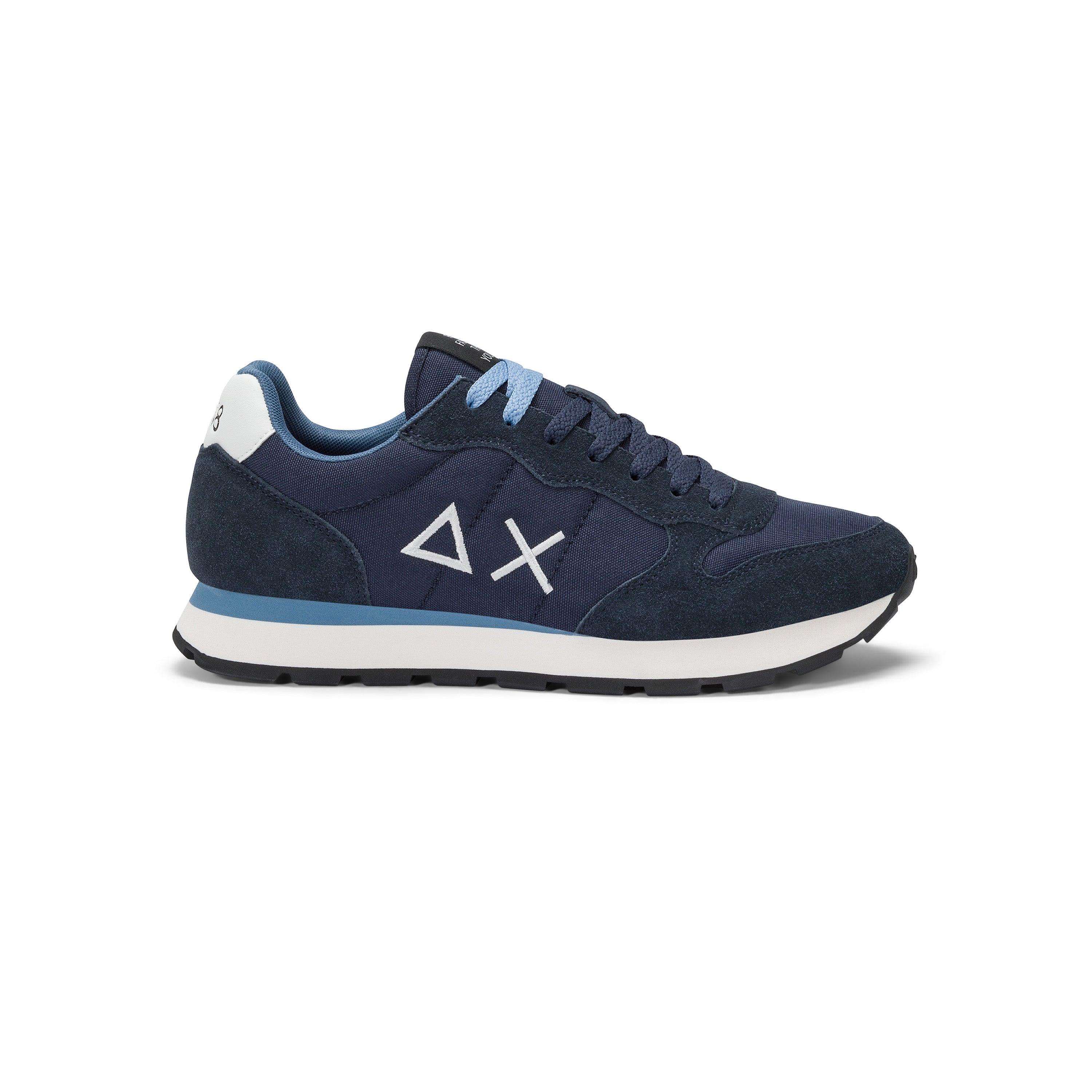 Sneakers SUN68 "Tom Solid" Navy Blue con Dettagli Azzurri 
