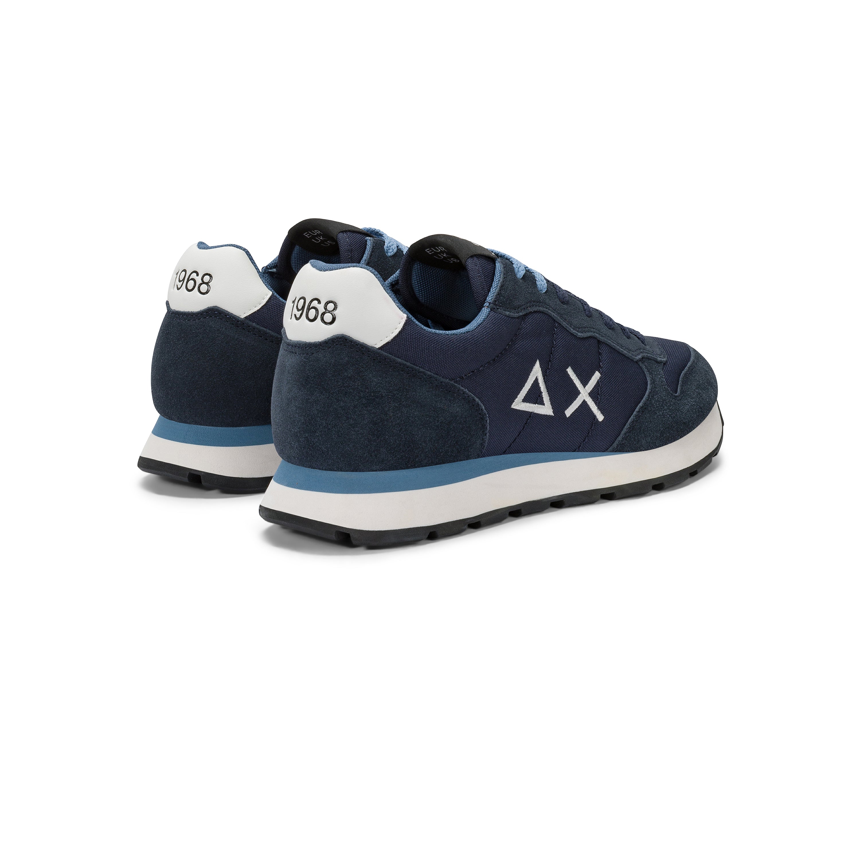 Sneakers SUN68 "Tom Solid" Navy Blue con Dettagli Azzurri 