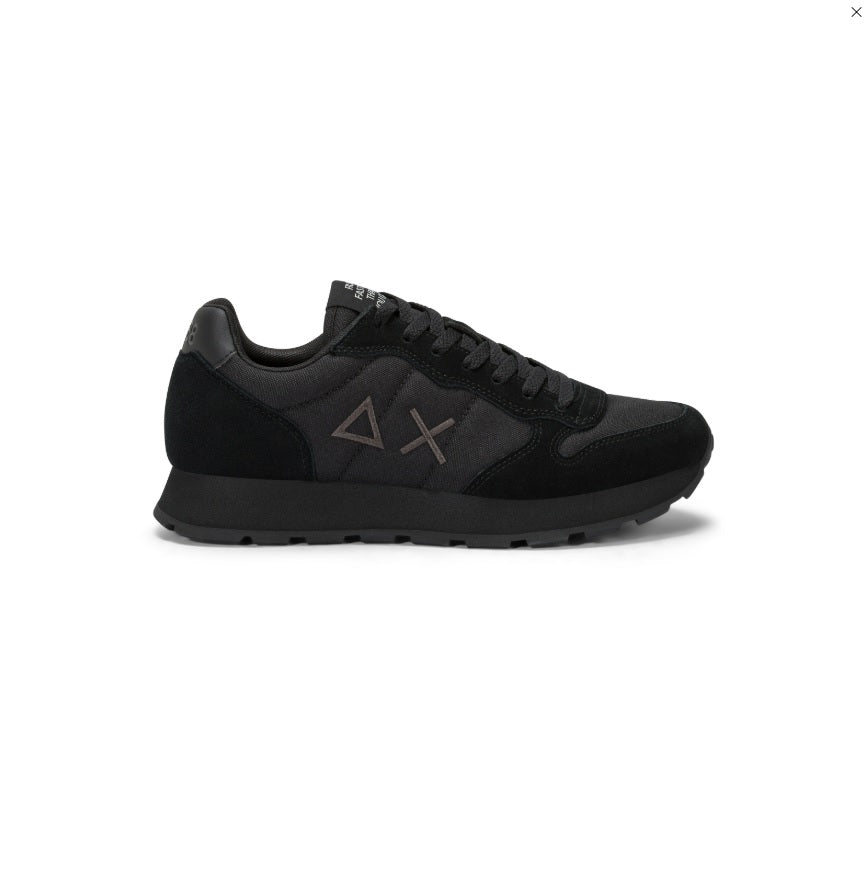 Sneakers "Tom Solid"  Nere e grigio scuro in Tessuto e Pelle 