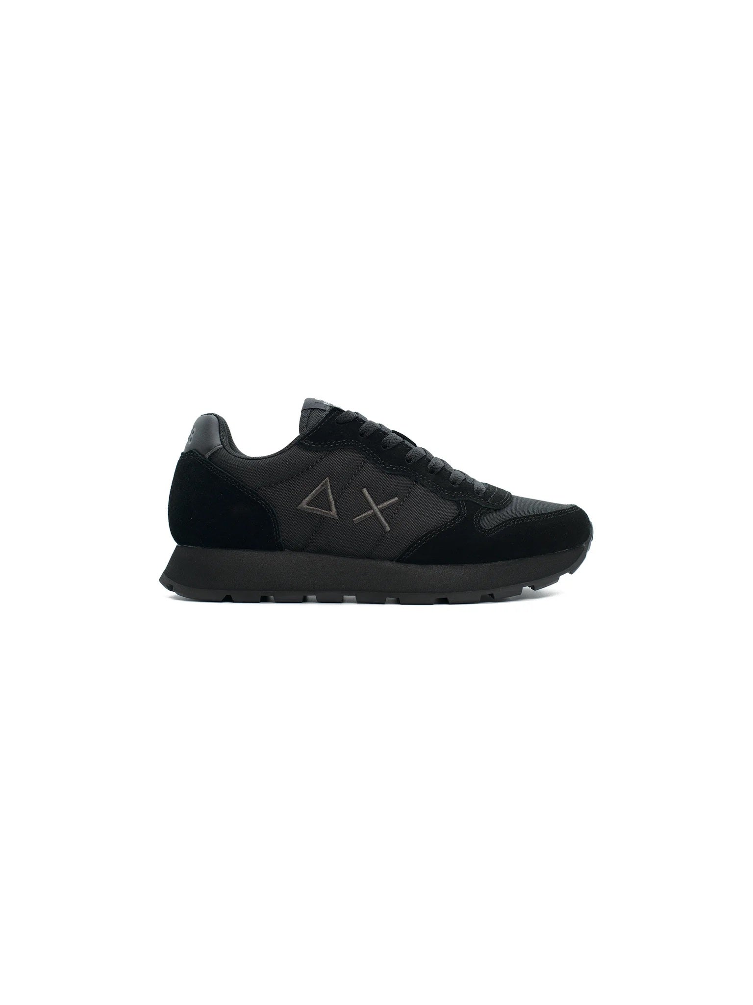 Sneakers "Tom Solid"  Nere e grigio scuro in Tessuto e Pelle 