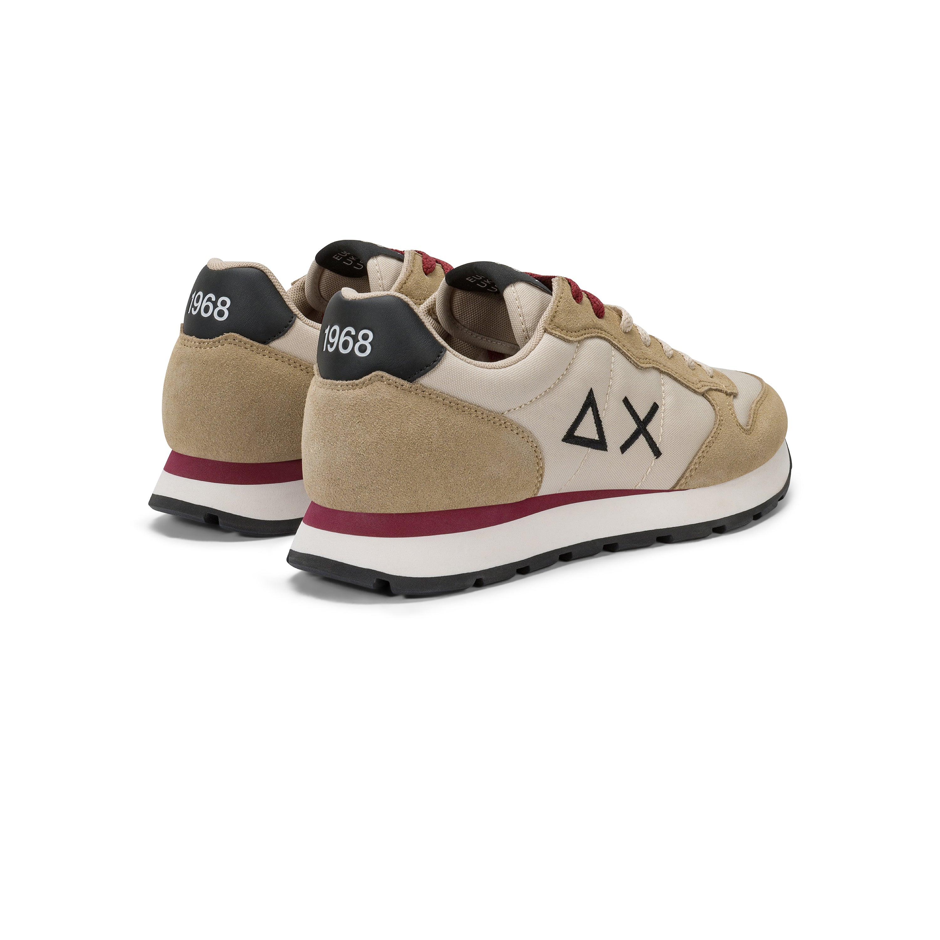 Sneakers "Tom Solid" Beige con Dettagli Bordeaux 