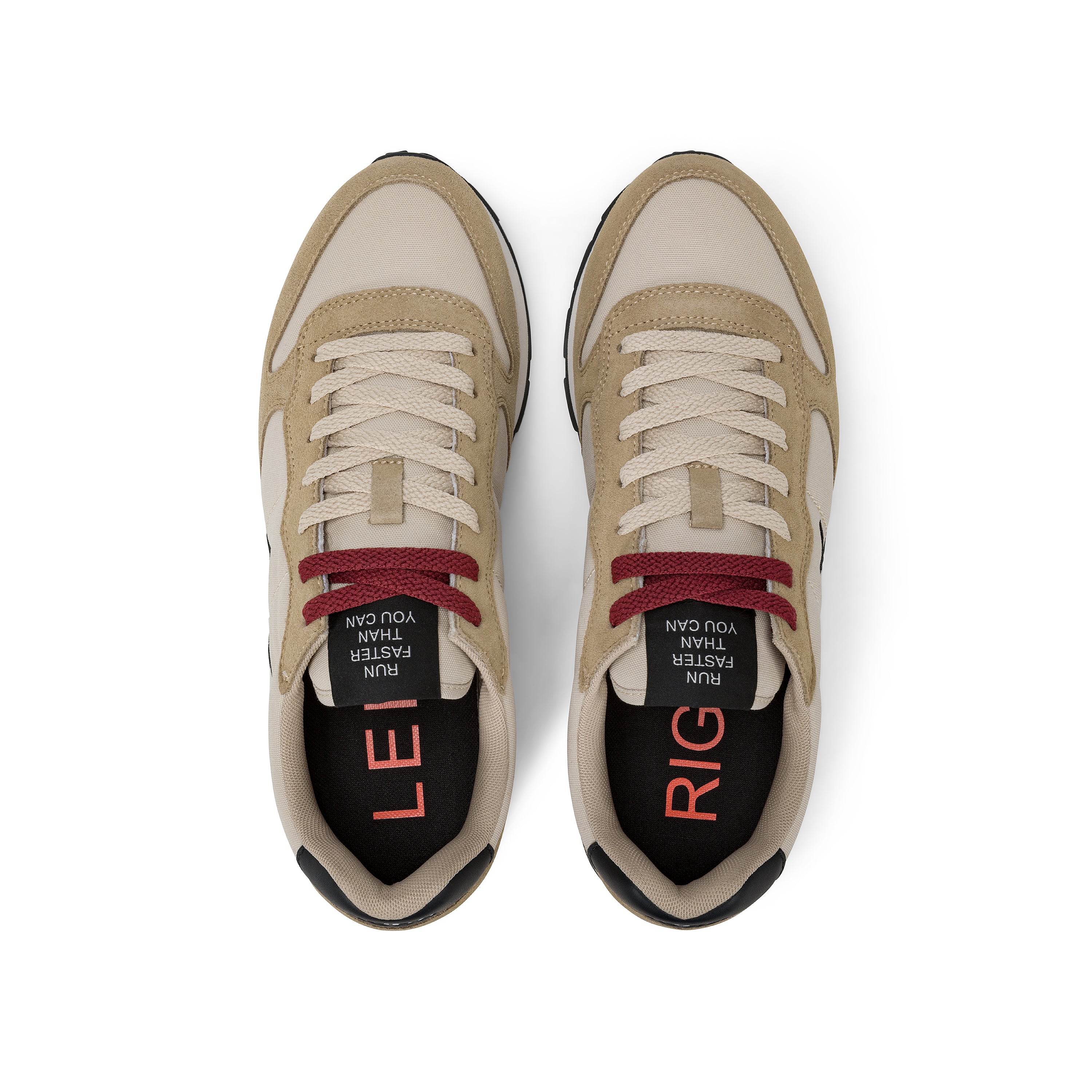 Sneakers "Tom Solid" Beige con Dettagli Bordeaux 