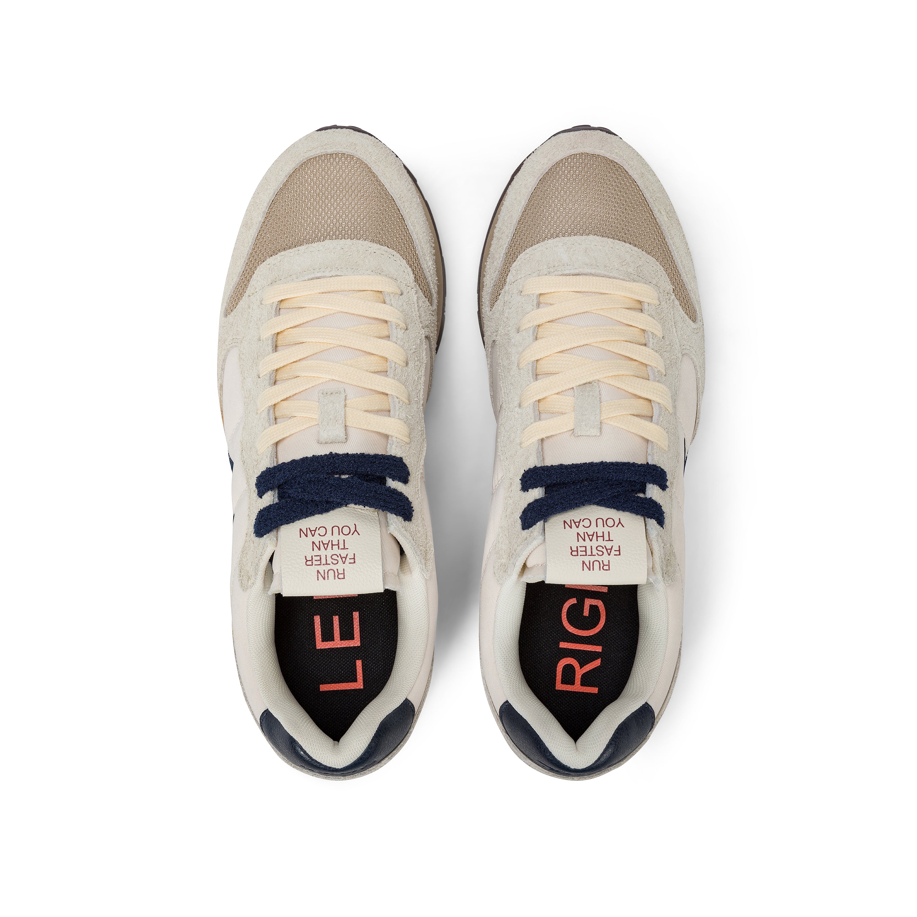 Sneakers SUN68 "Tom Vintage" Bianche con Dettagli blu 