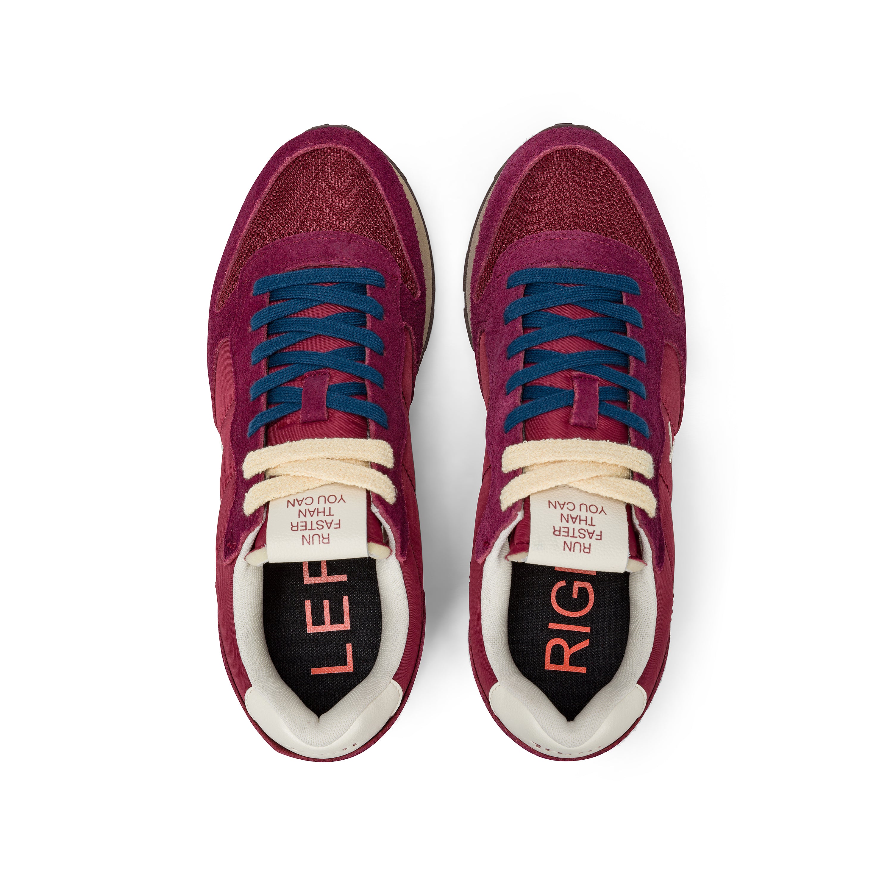 Sneakers "Tom Vintage" Bordeaux con Dettagli a Contrasto blu 