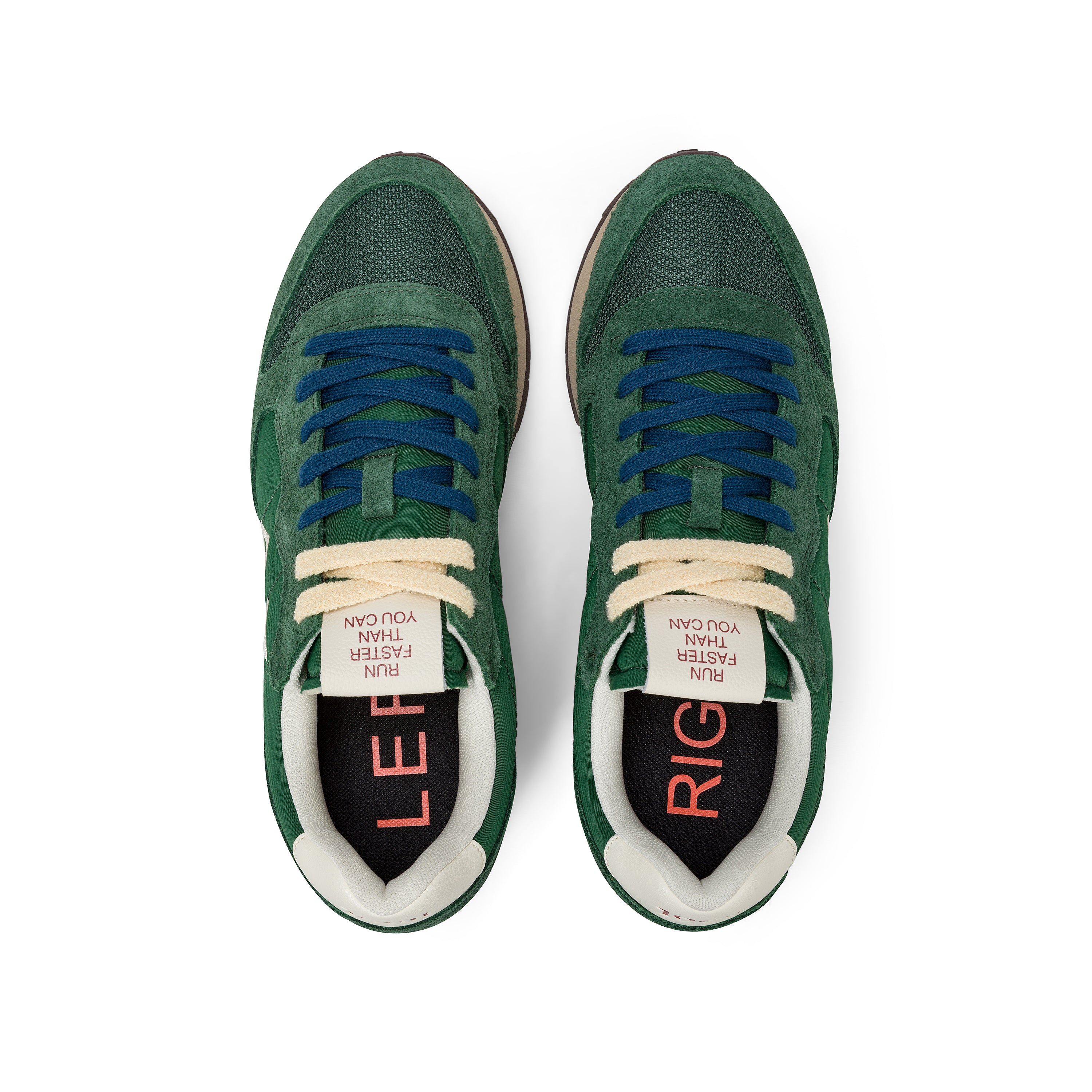 Sneakers SUN68 "Tom Vintage" Verde Scuro con Dettagli a Contrasto 