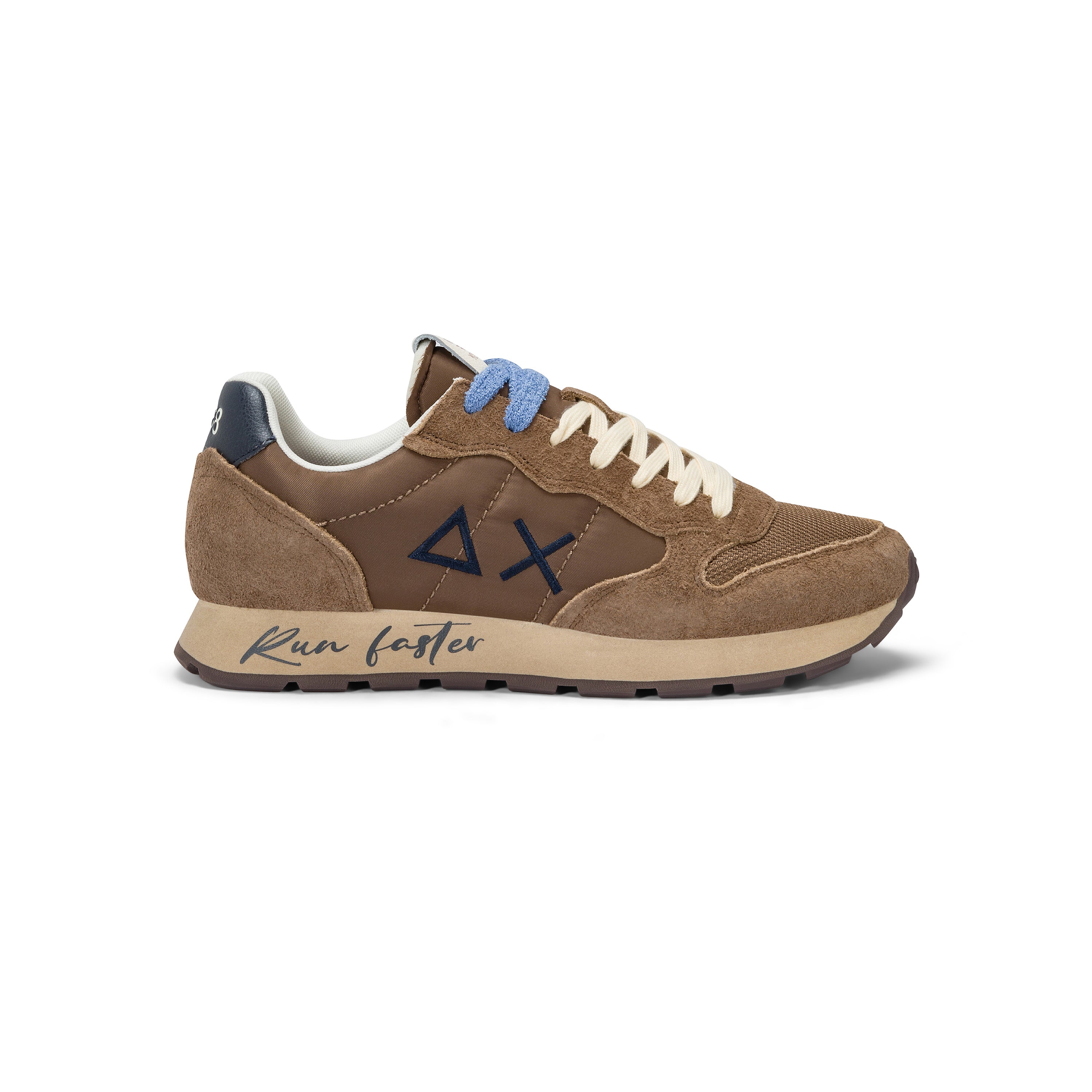 Sneakers SUN68 "Tom Vintage" Color Volpe con Dettagli a Contrasto 